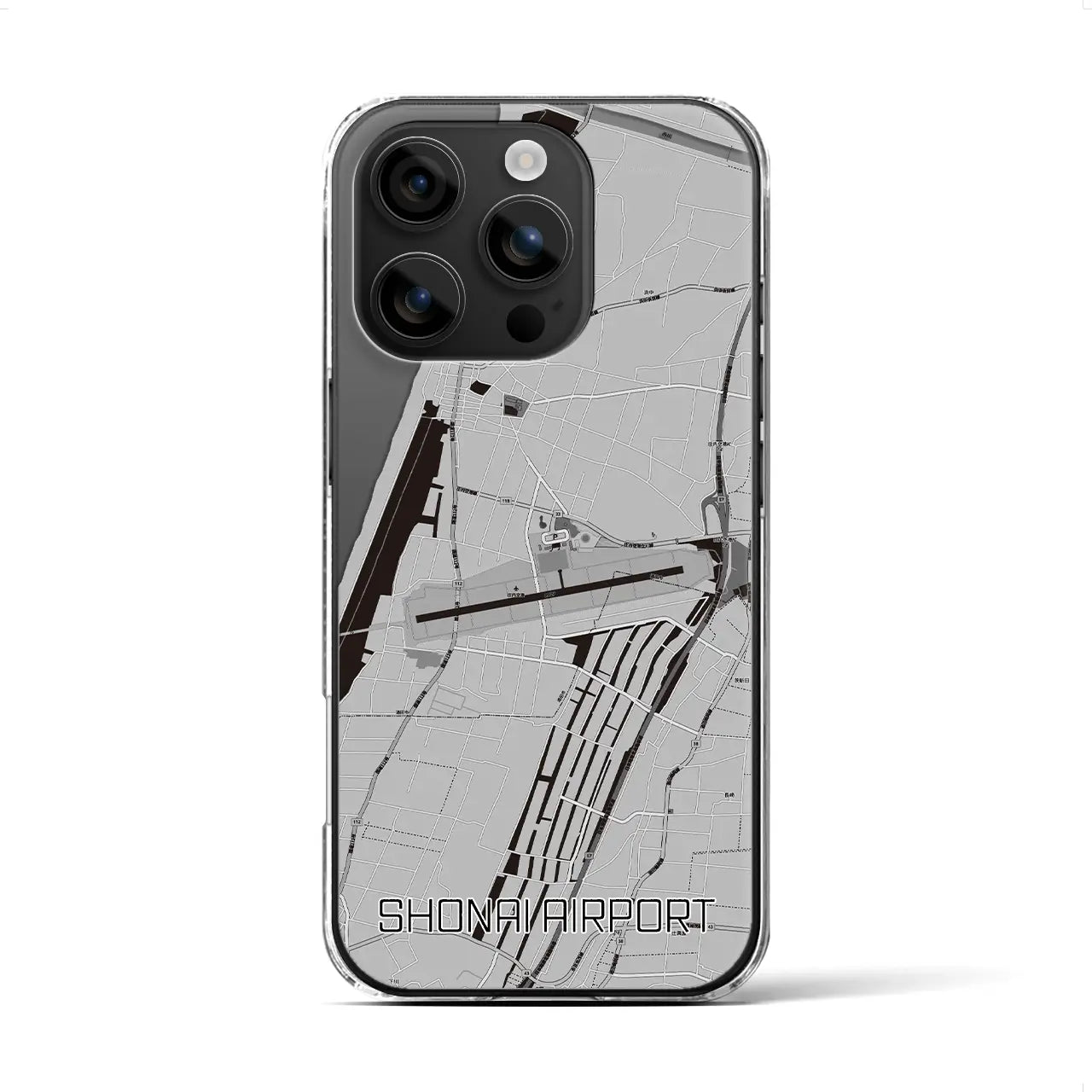 【庄内空港（山形県）】地図柄iPhoneケース（クリアタイプ）