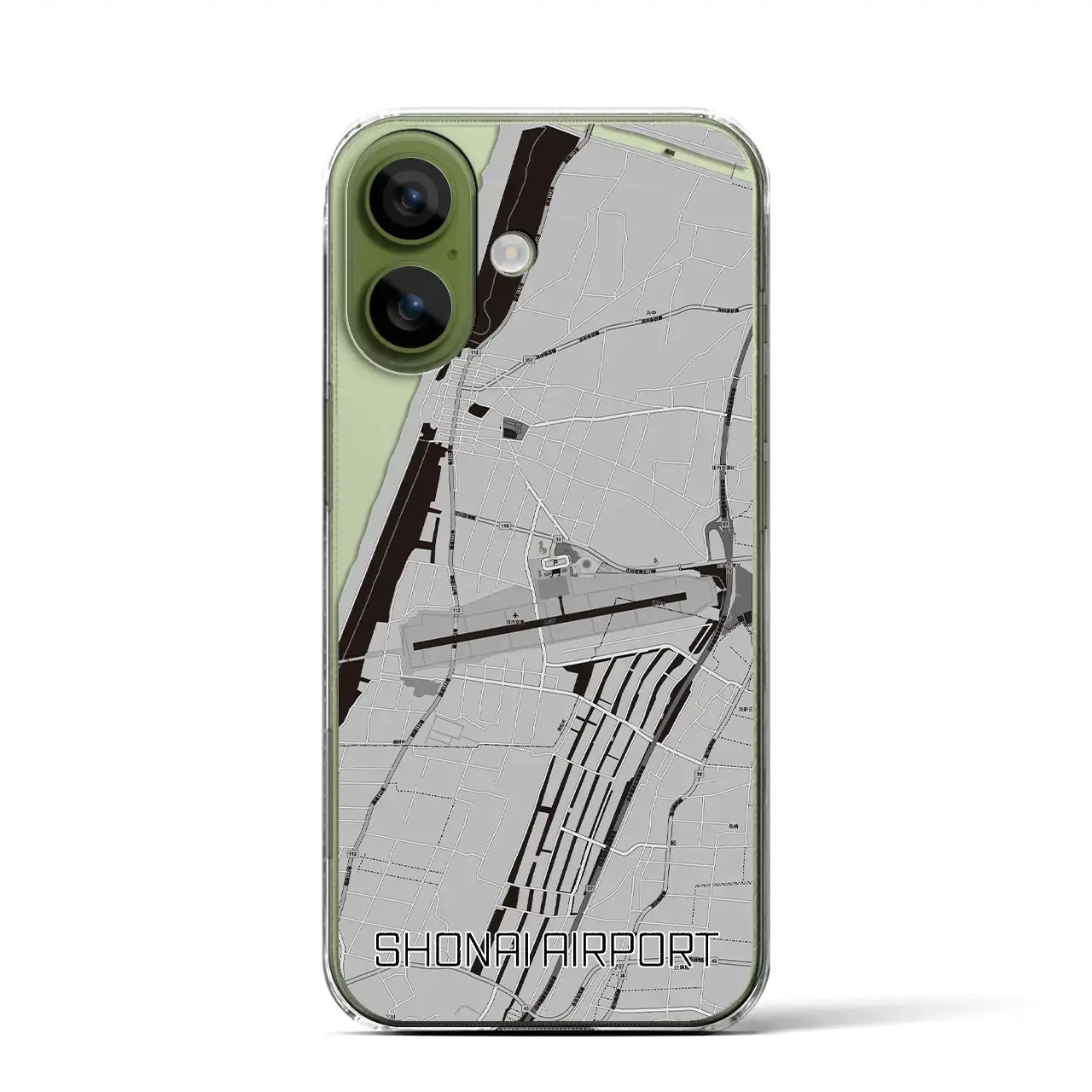 【庄内空港（山形県）】地図柄iPhoneケース（クリアタイプ）