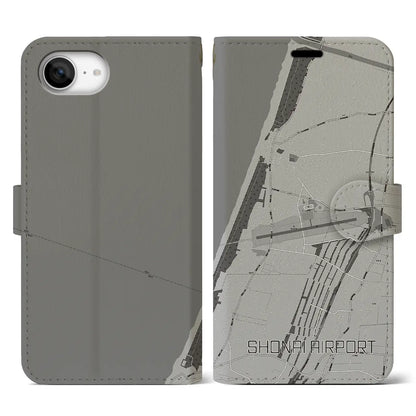 【庄内空港（山形県）】地図柄iPhoneケース（手帳タイプ）