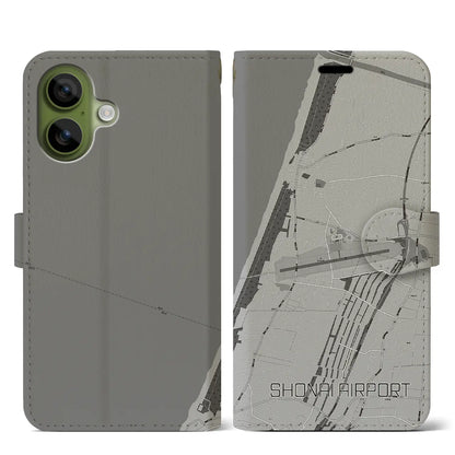 【庄内空港（山形県）】地図柄iPhoneケース（手帳タイプ）