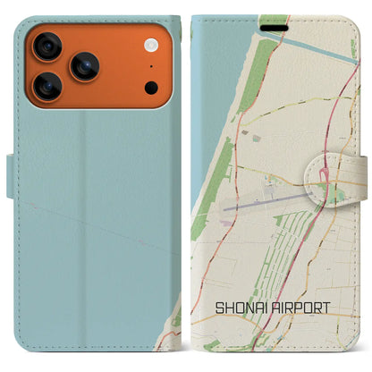 【庄内空港（山形県）】地図柄iPhoneケース（手帳タイプ）