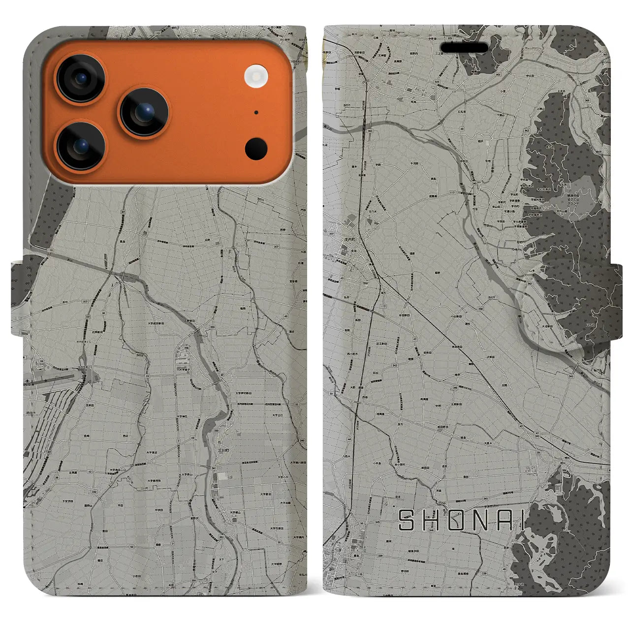 【庄内（山形県）】地図柄iPhoneケース（手帳タイプ）