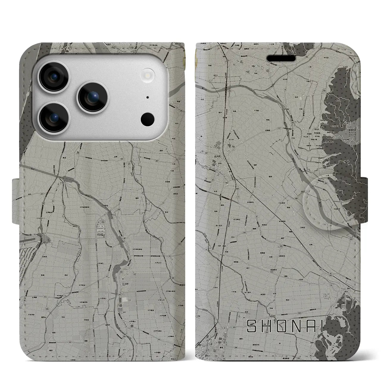 【庄内（山形県）】地図柄iPhoneケース（手帳タイプ）