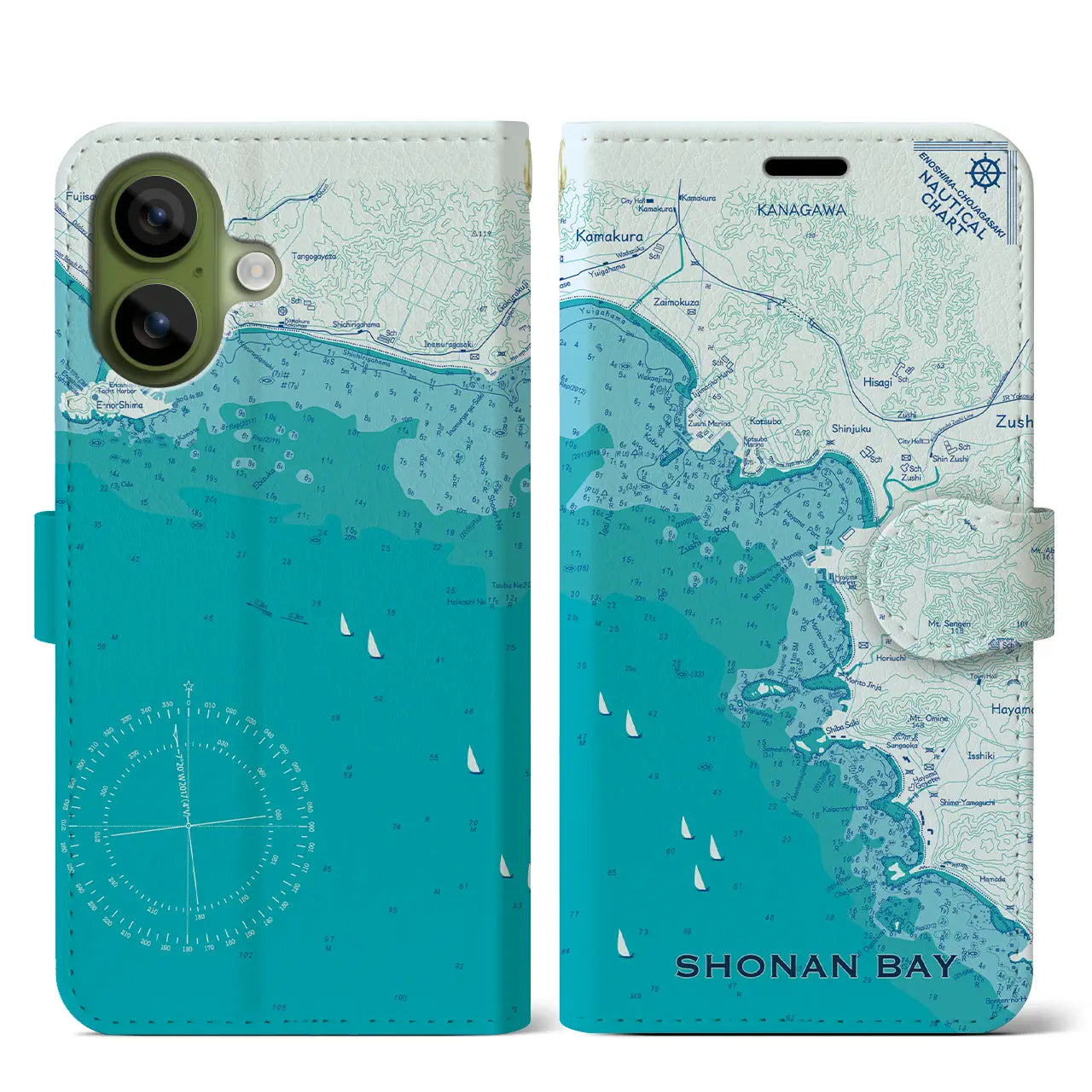 【湘南海岸（神奈川県）】海図iPhoneケース（手帳タイプ）