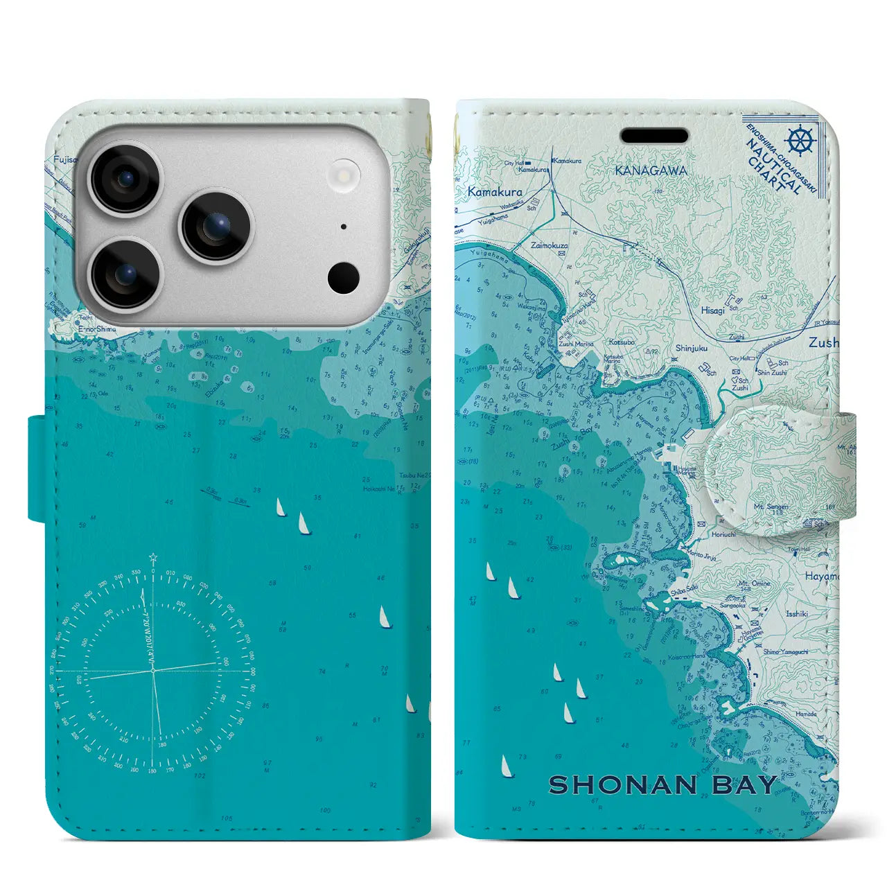 【湘南海岸（神奈川県）】海図iPhoneケース（手帳タイプ）