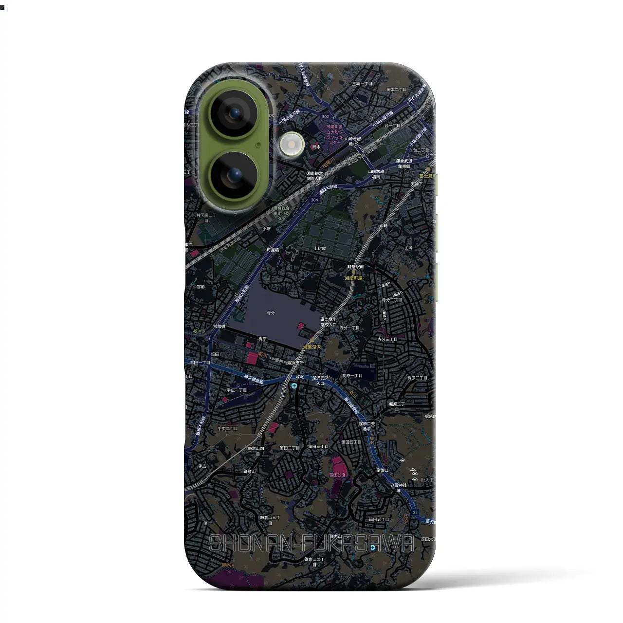 【湘南深沢（神奈川県）】地図柄iPhoneケース（バックカバータイプ）