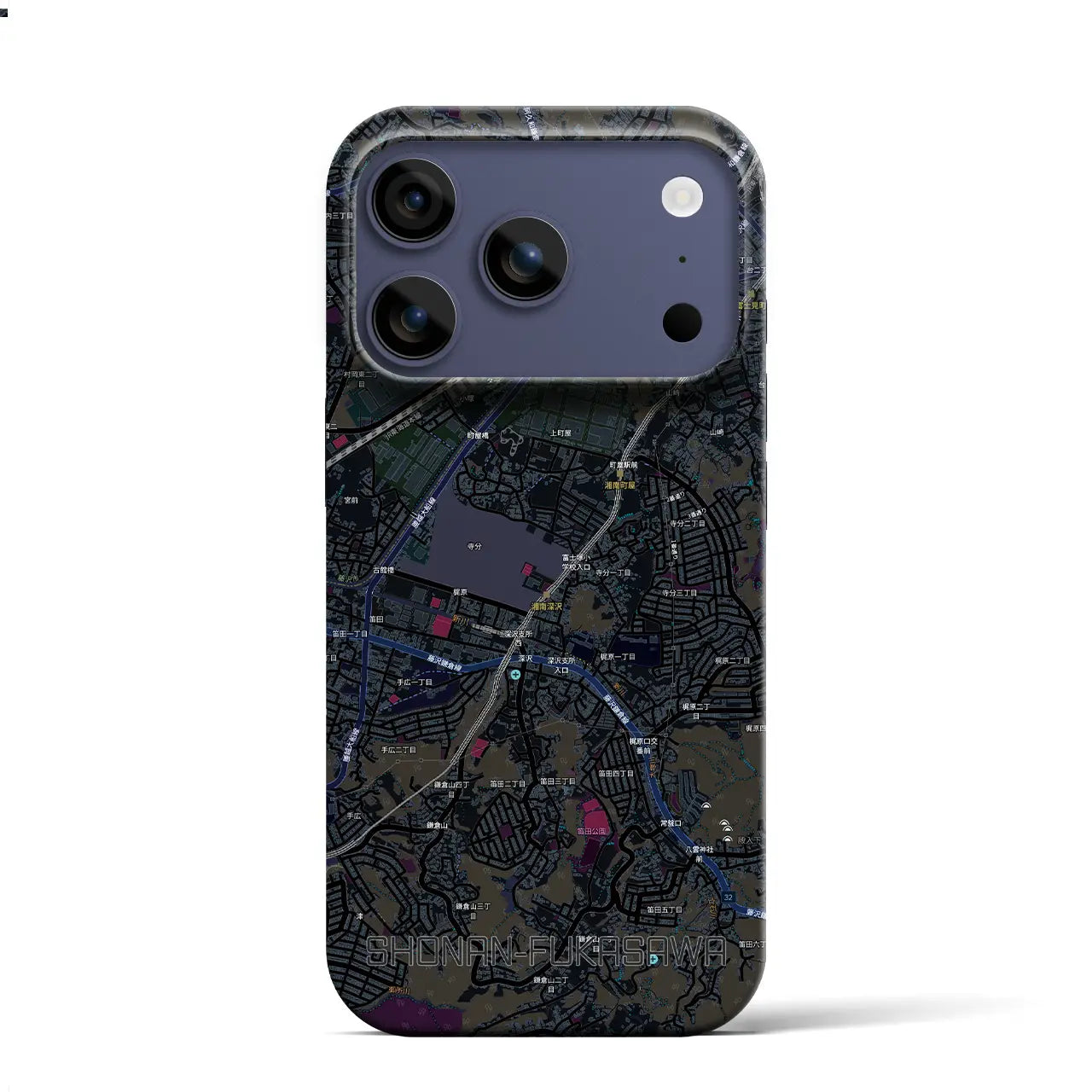 【湘南深沢（神奈川県）】地図柄iPhoneケース（バックカバータイプ）