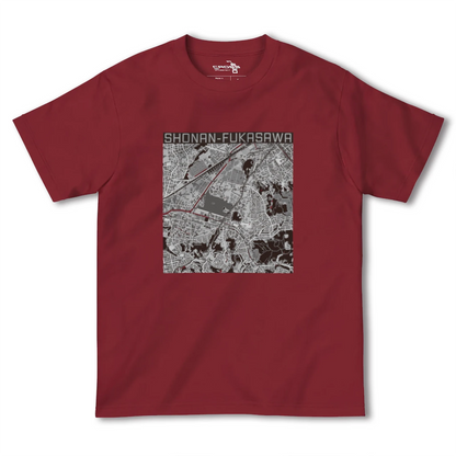 【湘南深沢（神奈川県）】地図柄ヘビーウェイトTシャツ