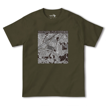 【湘南深沢（神奈川県）】地図柄ヘビーウェイトTシャツ