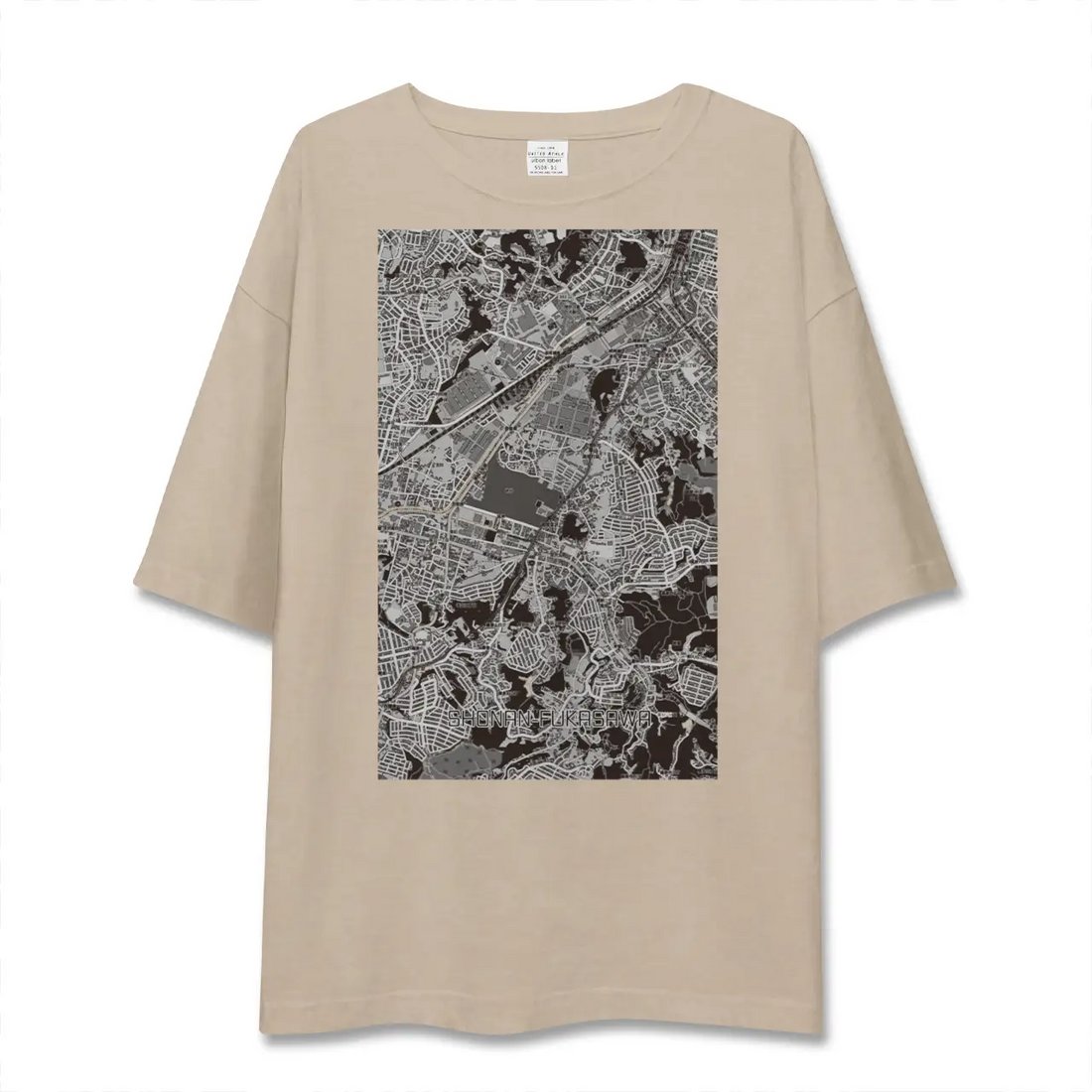 【湘南深沢(神奈川県)】地図柄ビッグシルエットTシャツ