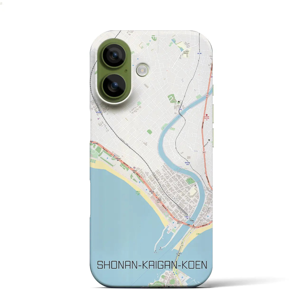 【湘南海岸公園（神奈川県）】地図柄iPhoneケース（バックカバータイプ）