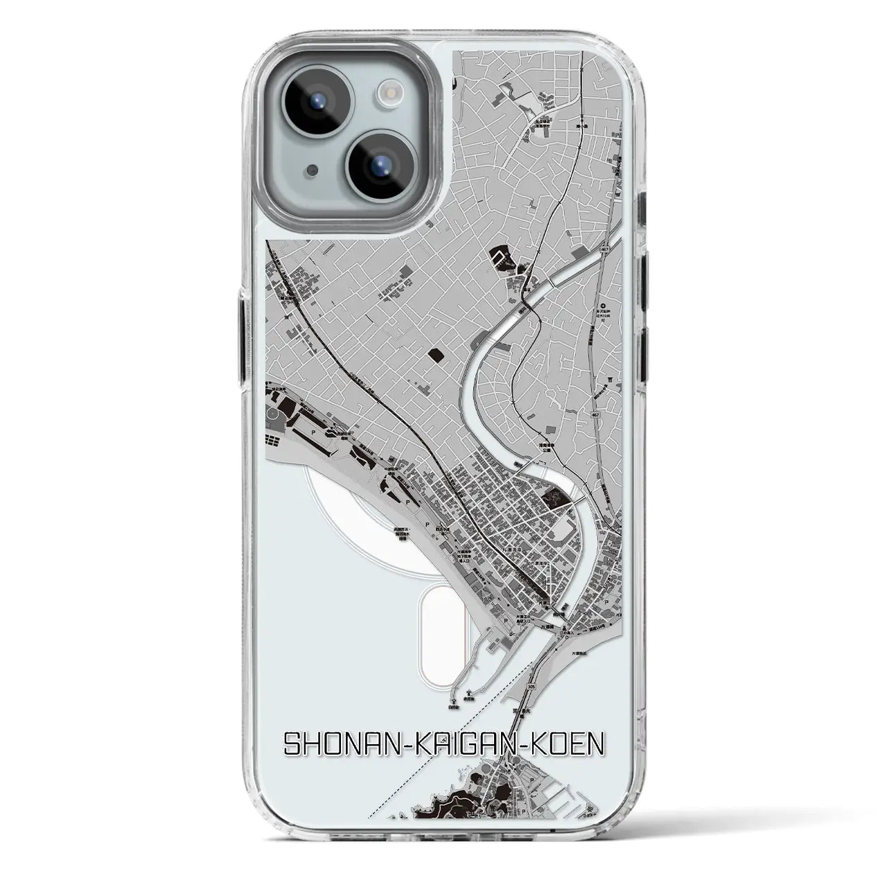 【湘南海岸公園（神奈川県）】地図柄iPhoneケース（MagSafeタイプ）