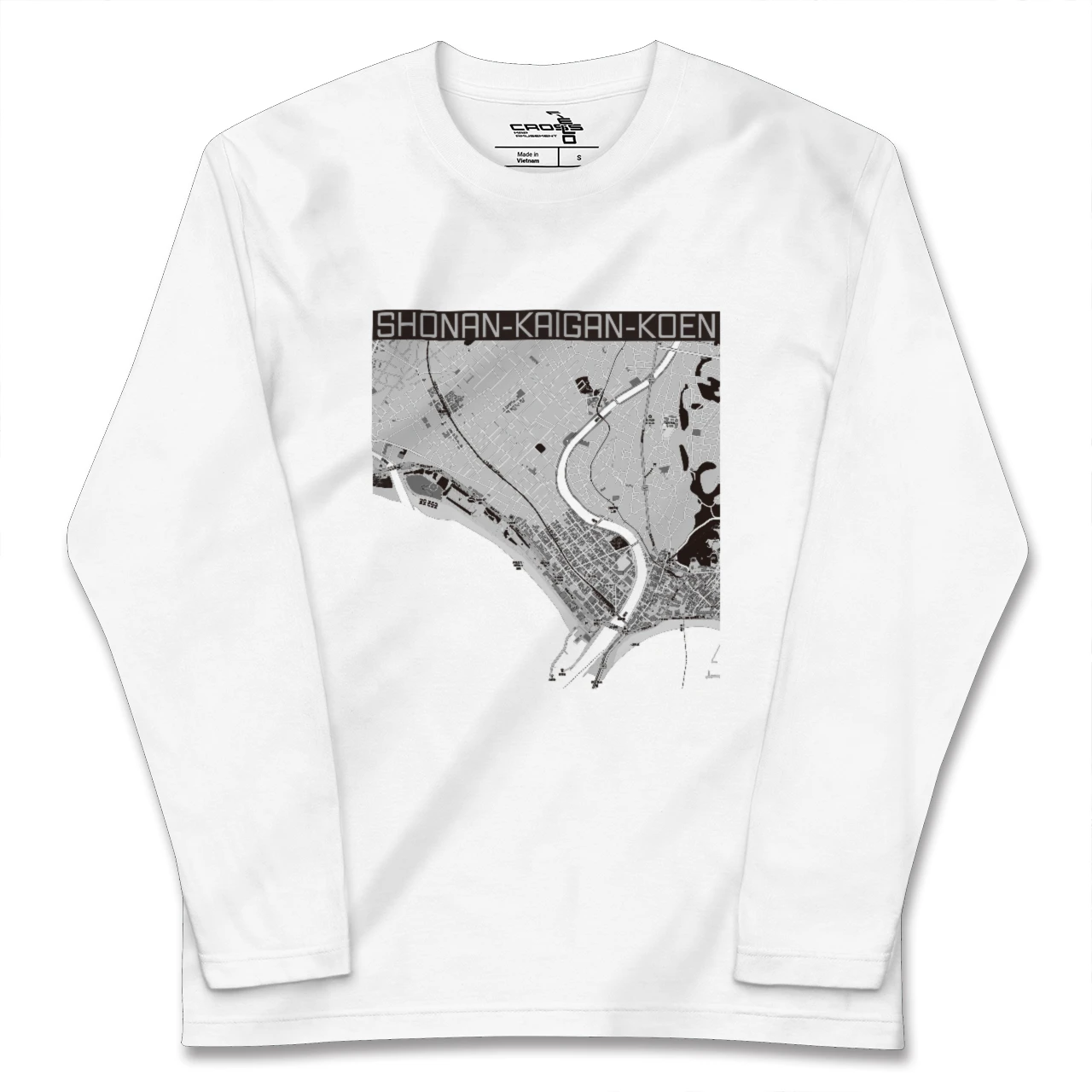 【湘南海岸公園（神奈川県）】地図柄ロングスリーブTシャツ