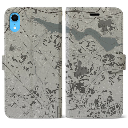 【沼南（千葉県）】地図柄iPhoneケース（手帳タイプ）モノトーン・iPhone XR 用