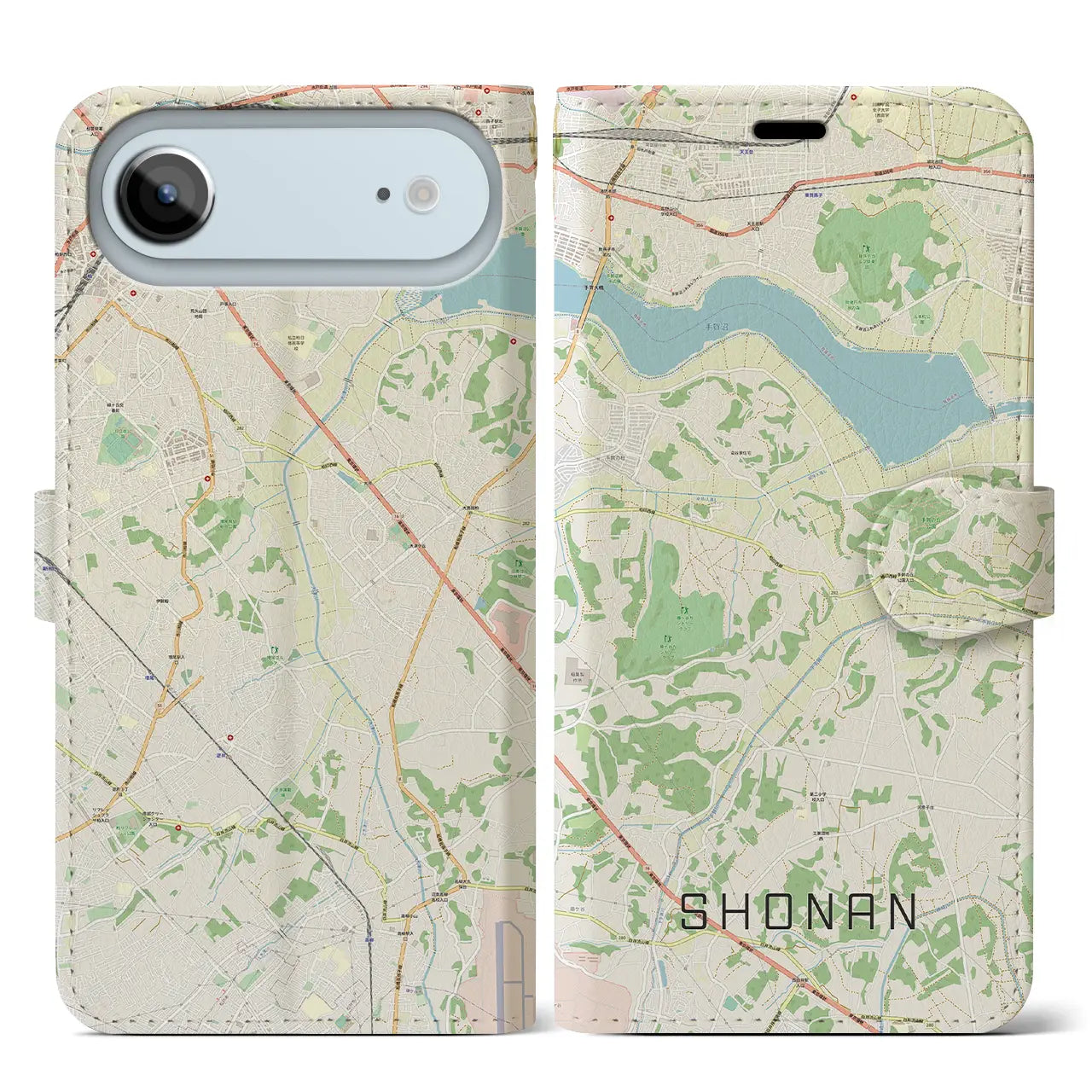 【沼南（千葉県）】地図柄iPhoneケース（手帳タイプ）