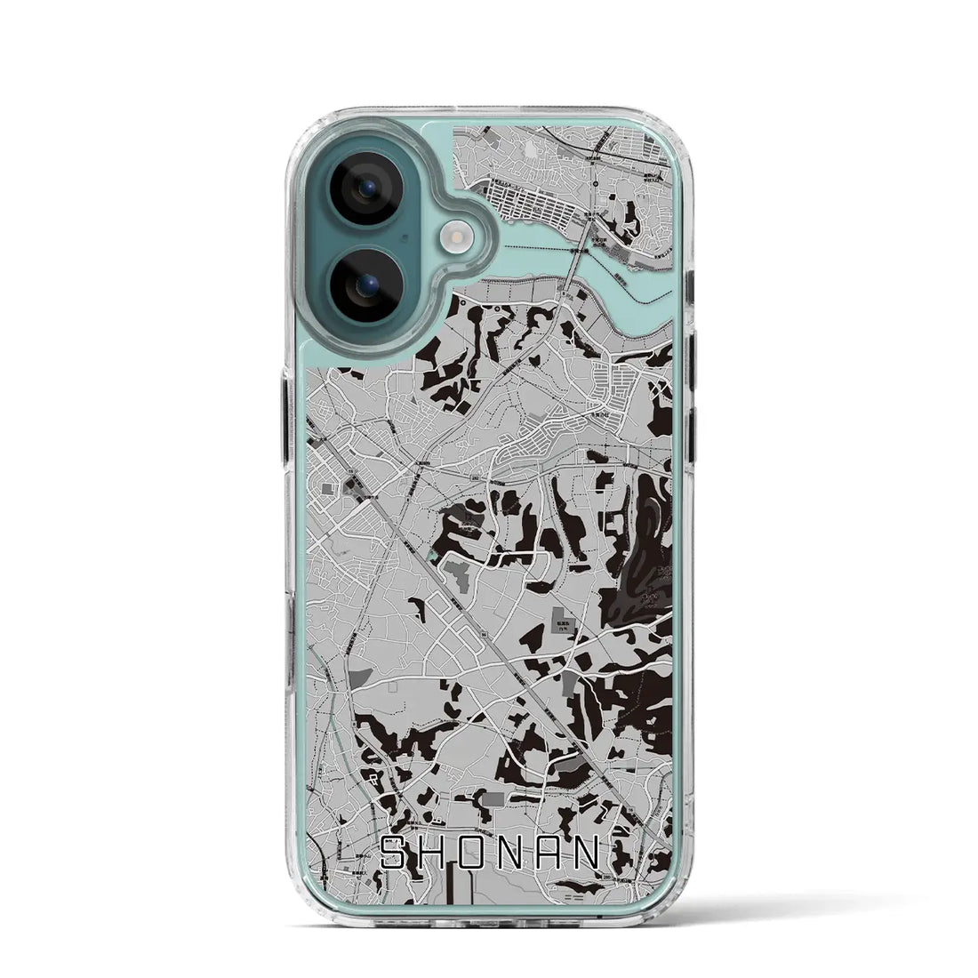 【沼南（千葉県）】地図柄iPhoneケース（MagSafeタイプ）モノトーン・iPhone 16 Pro 用