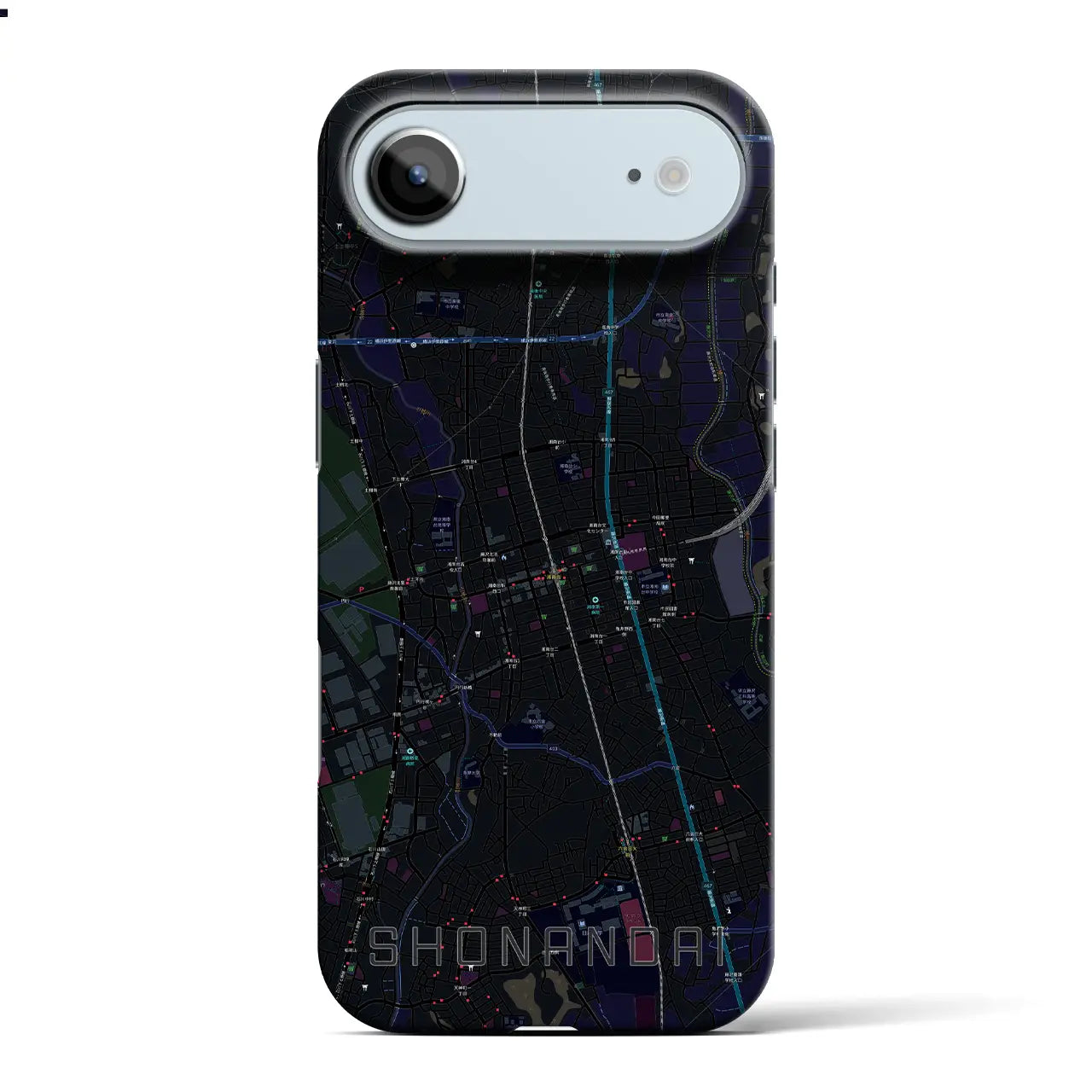 【湘南台（神奈川県）】地図柄iPhoneケース（バックカバータイプ）