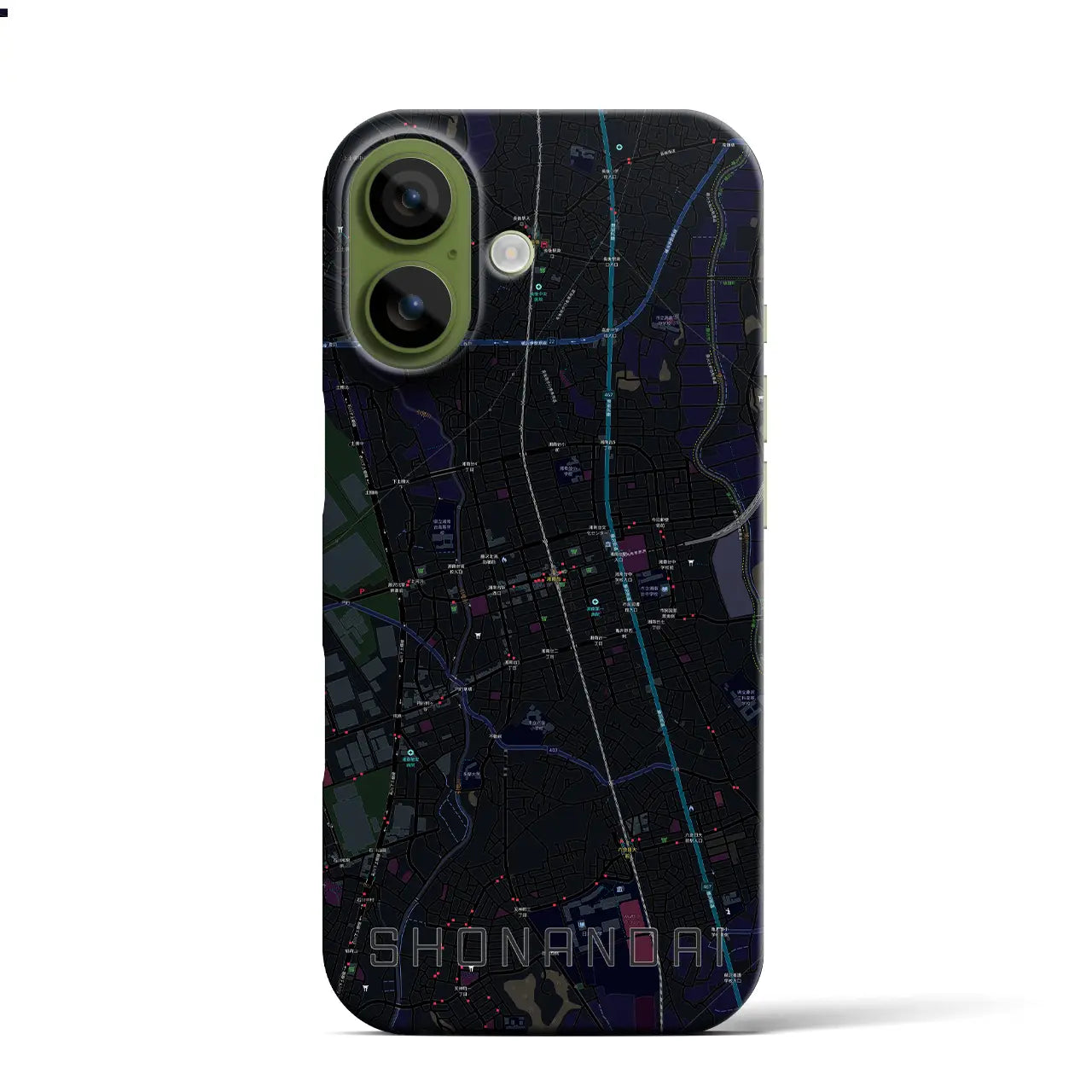 【湘南台（神奈川県）】地図柄iPhoneケース（バックカバータイプ）