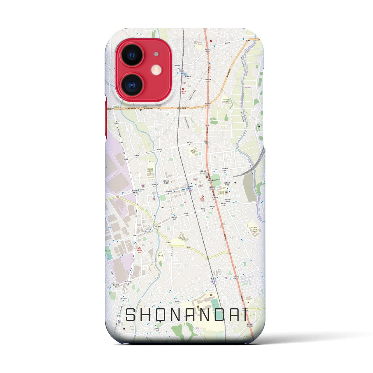 【湘南台（神奈川県）】地図柄iPhoneケース（バックカバータイプ）