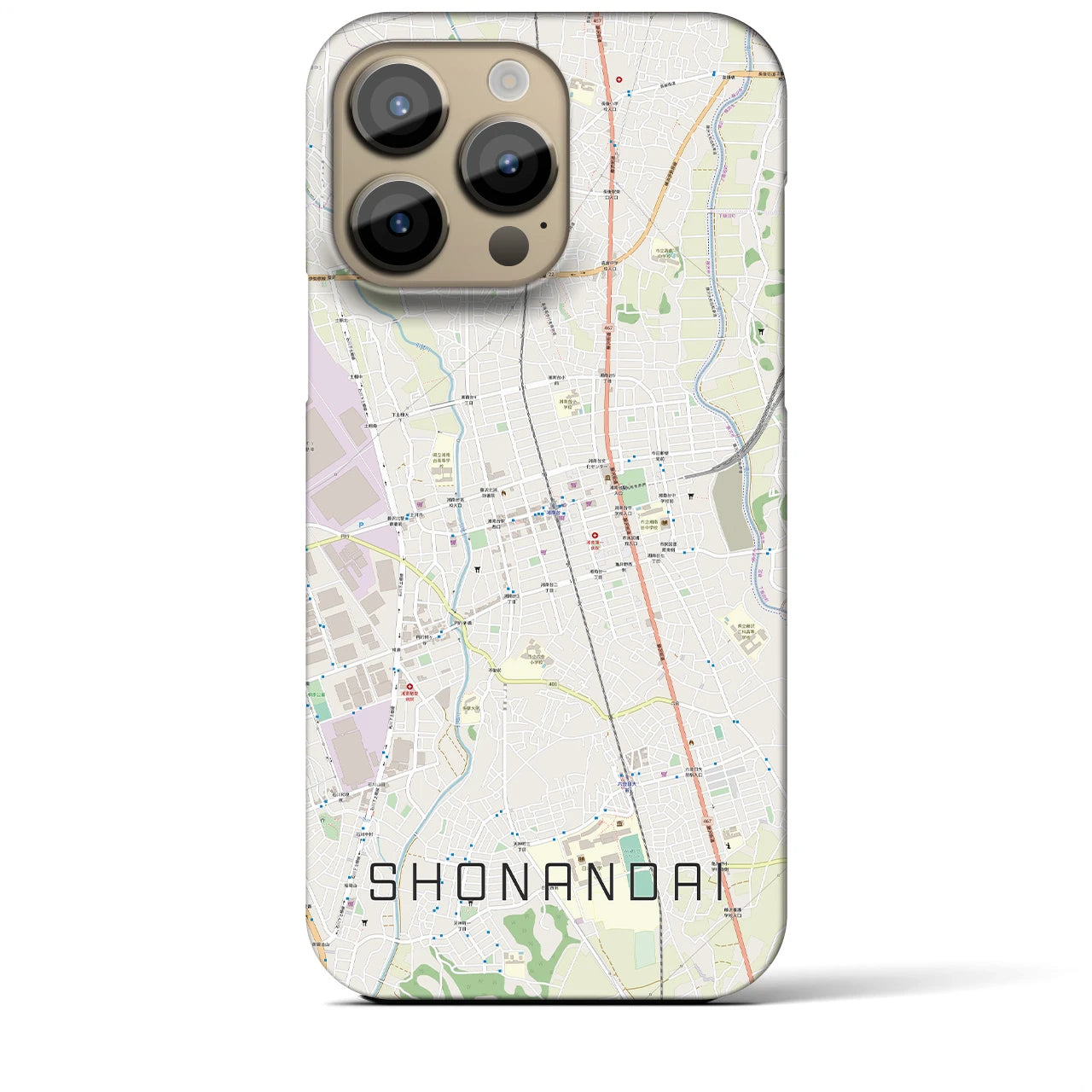 【湘南台（神奈川県）】地図柄iPhoneケース（バックカバータイプ）