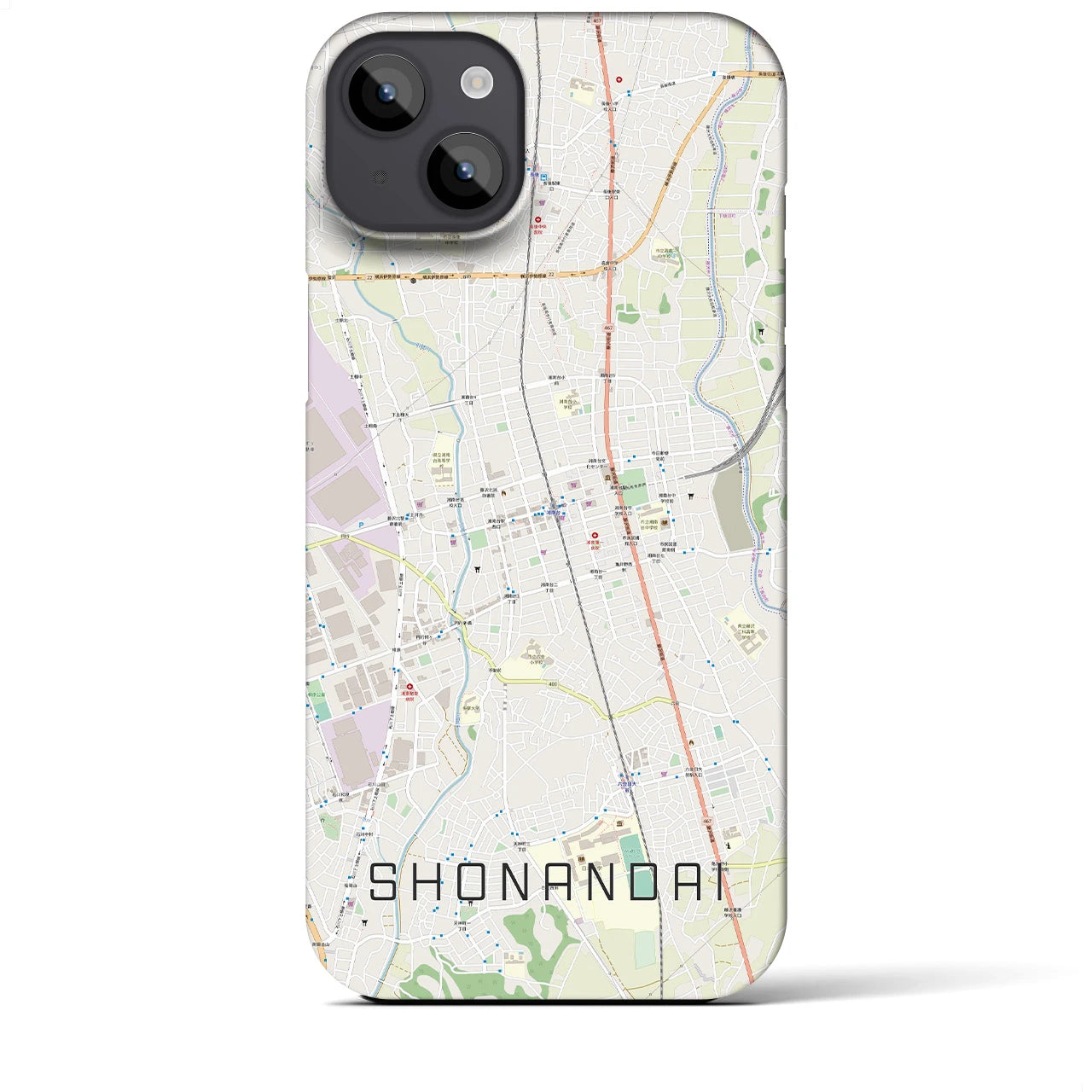 【湘南台（神奈川県）】地図柄iPhoneケース（バックカバータイプ）