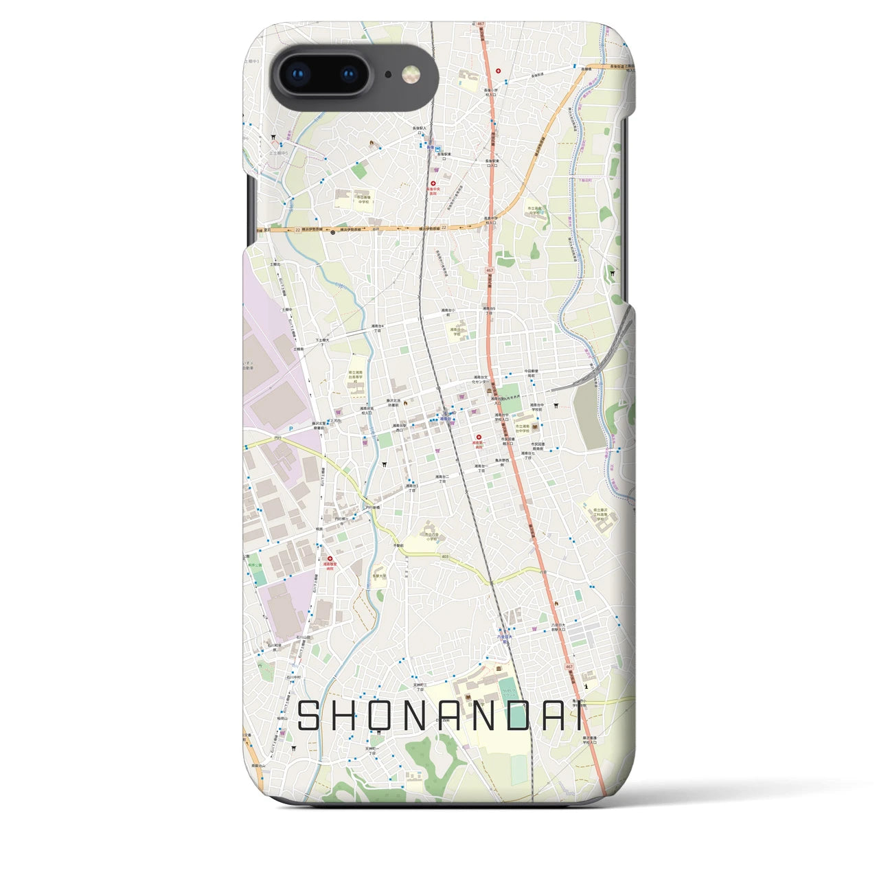 【湘南台（神奈川県）】地図柄iPhoneケース（バックカバータイプ）