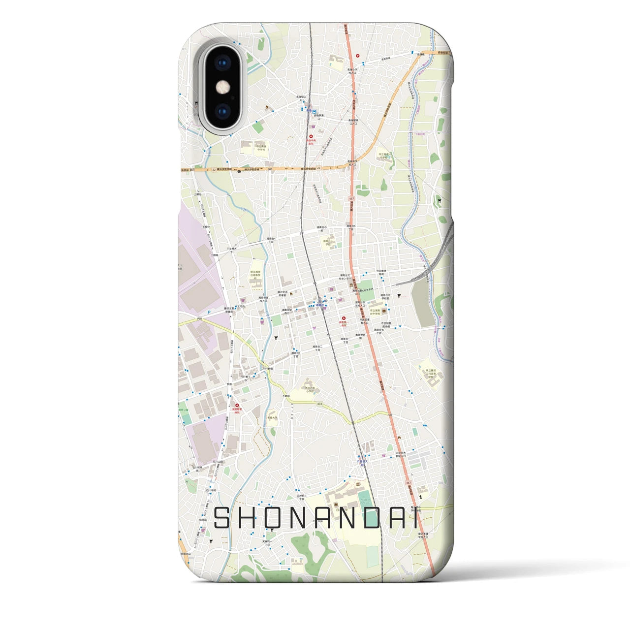 【湘南台（神奈川県）】地図柄iPhoneケース（バックカバータイプ）