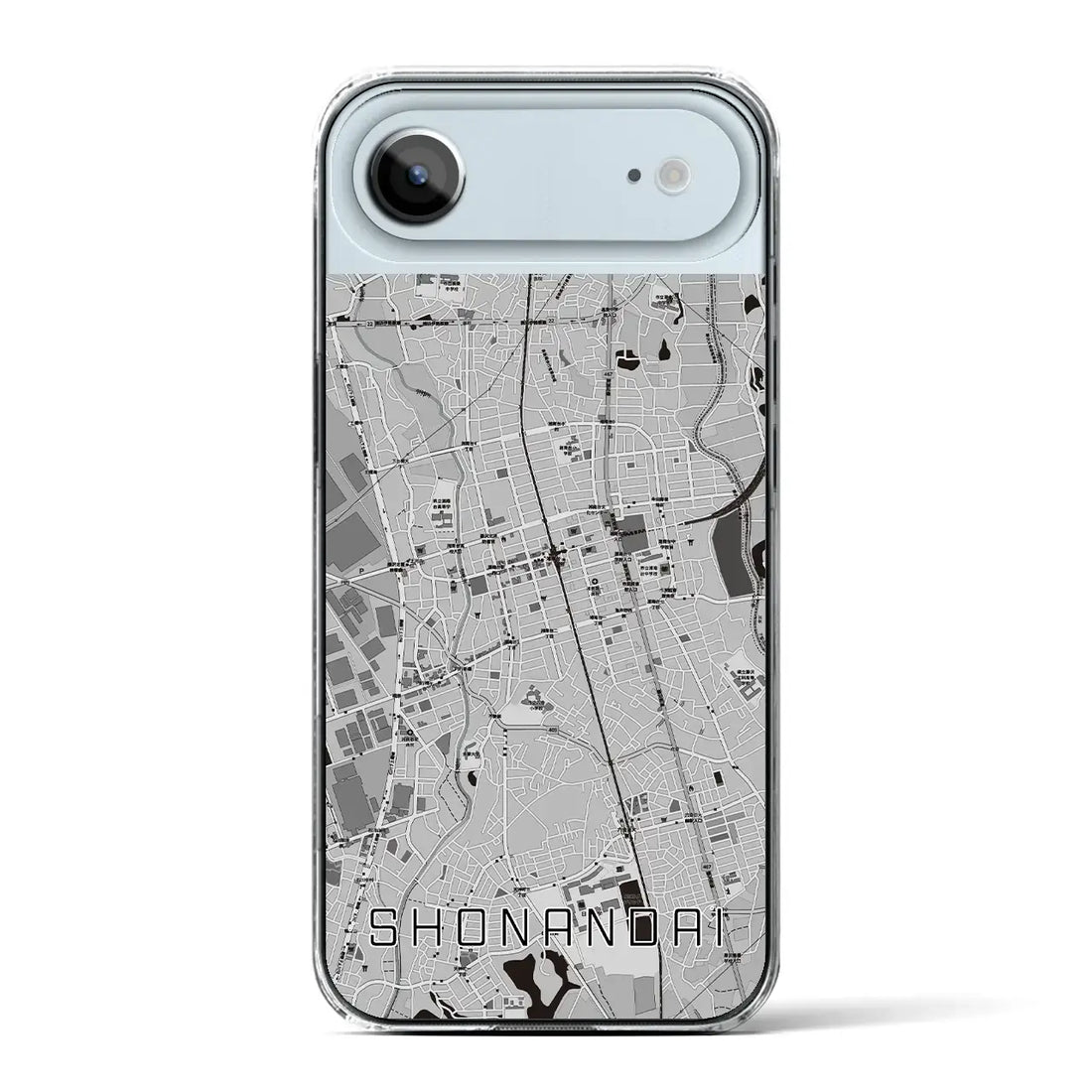 【湘南台（神奈川県）】地図柄iPhoneケース（クリアタイプ）モノトーン・iPhone 17 Pro Max 用
