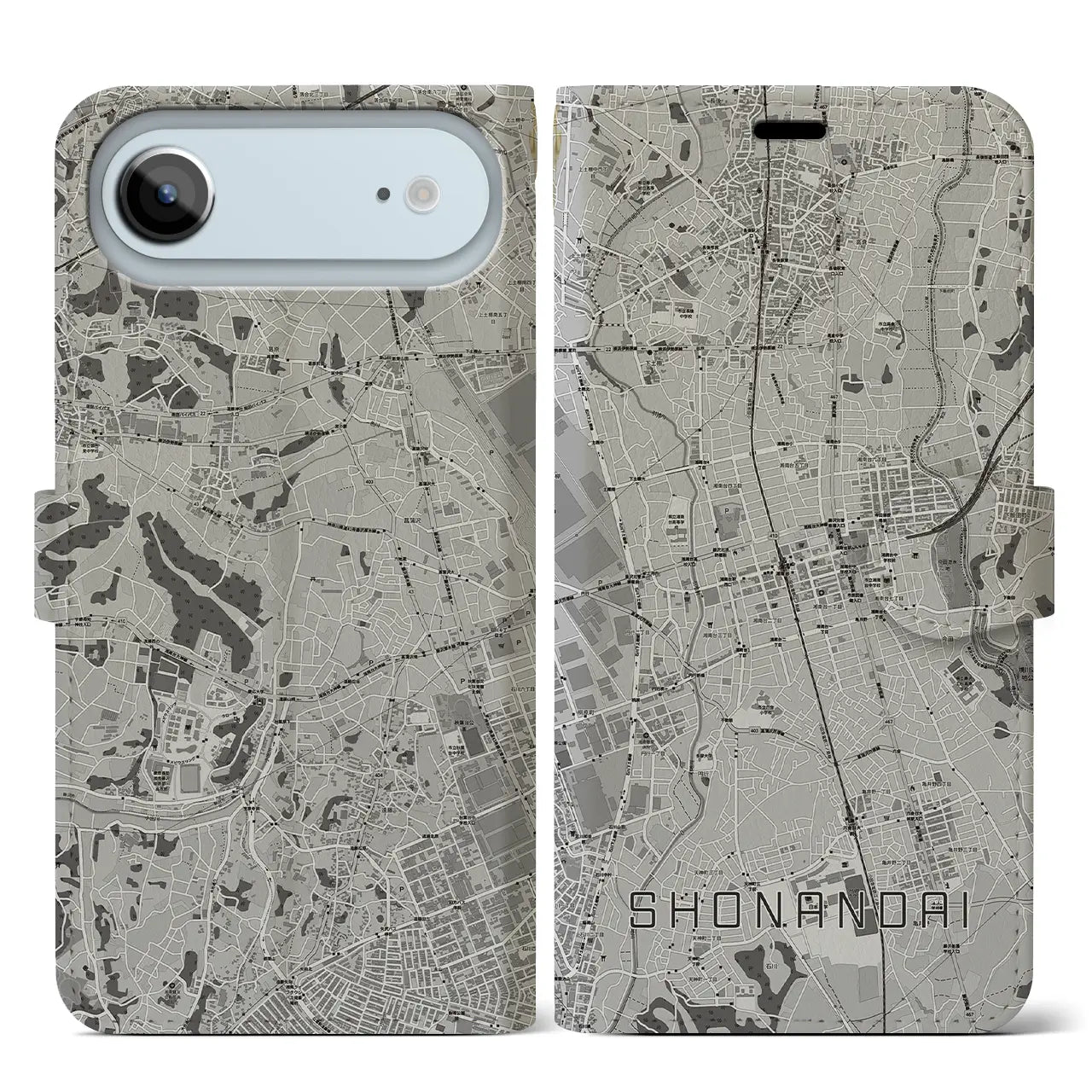 【湘南台（神奈川県）】地図柄iPhoneケース（手帳タイプ）