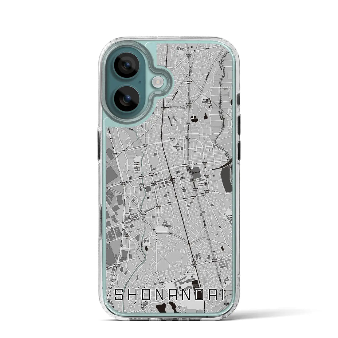 【湘南台（神奈川県）】地図柄iPhoneケース（MagSafeタイプ）モノトーン・iPhone 16 Pro 用