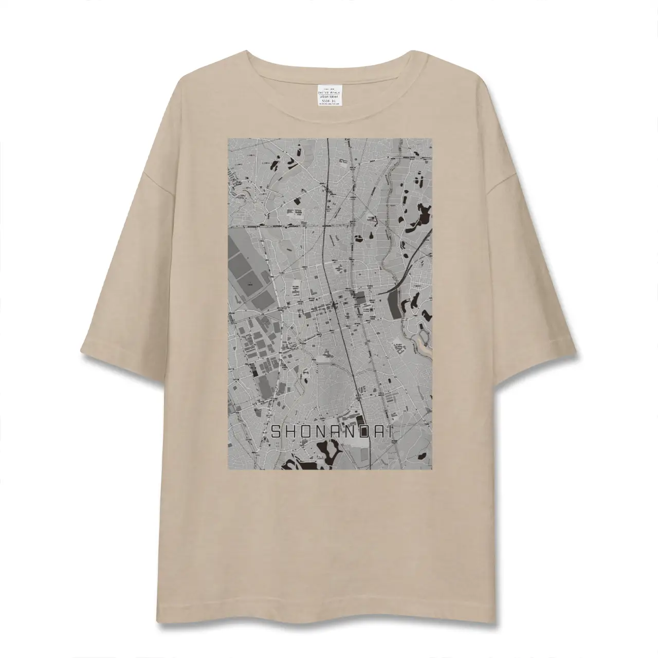 【湘南台（神奈川県）】地図柄ビッグシルエットTシャツ