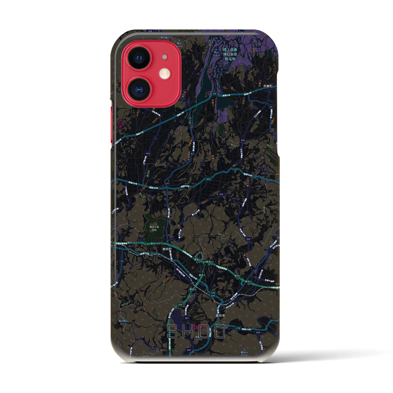 【勝央（岡山県）】地図柄iPhoneケース（バックカバータイプ）