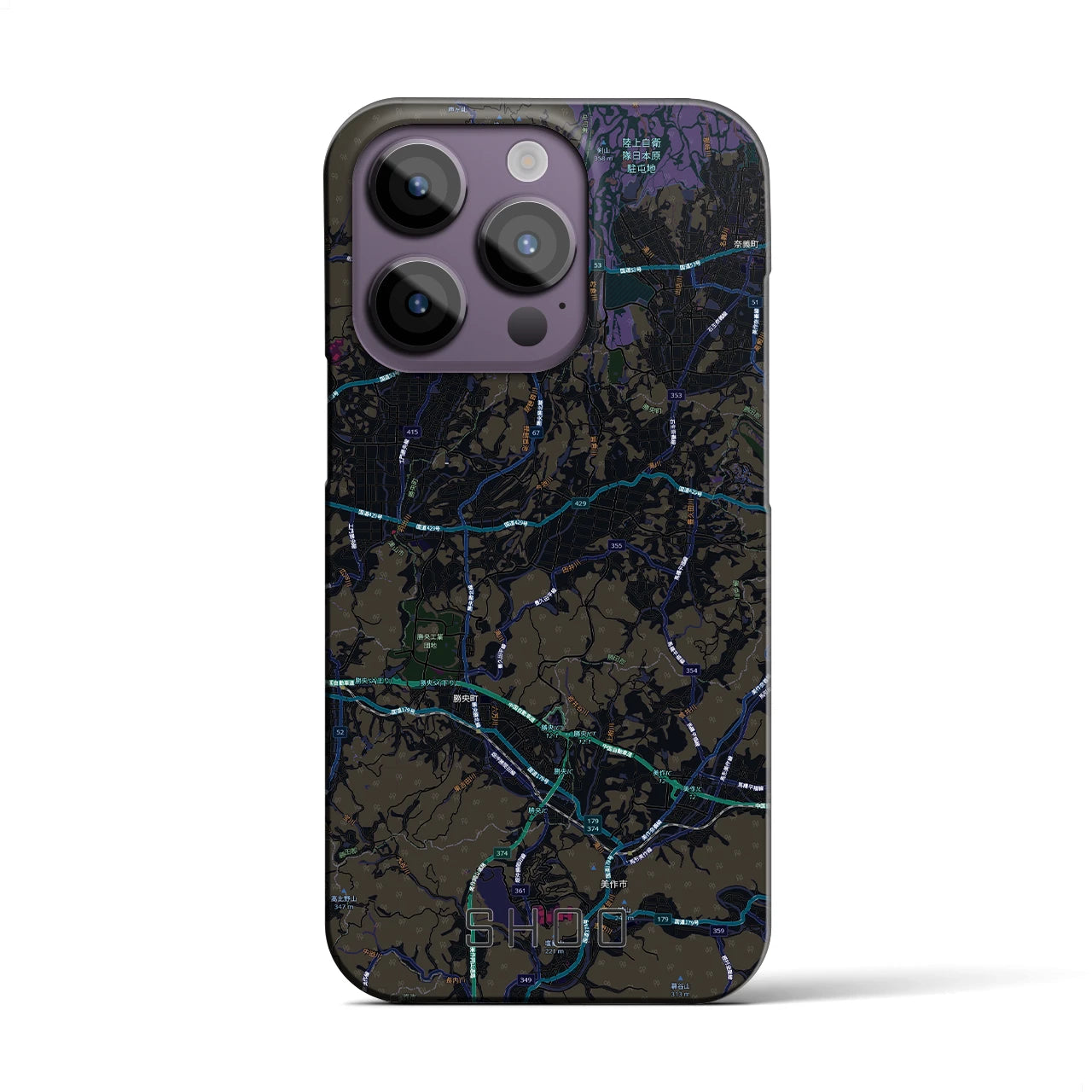 【勝央（岡山県）】地図柄iPhoneケース（バックカバータイプ）