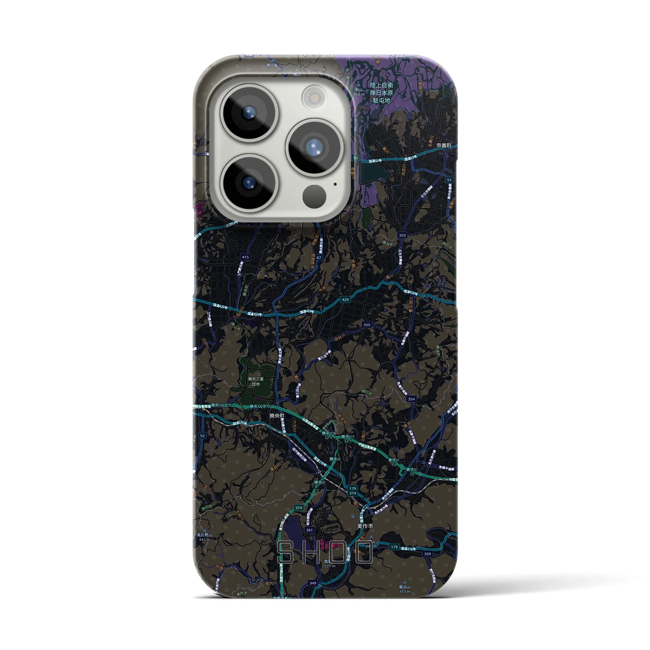 【勝央（岡山県）】地図柄iPhoneケース（バックカバータイプ）