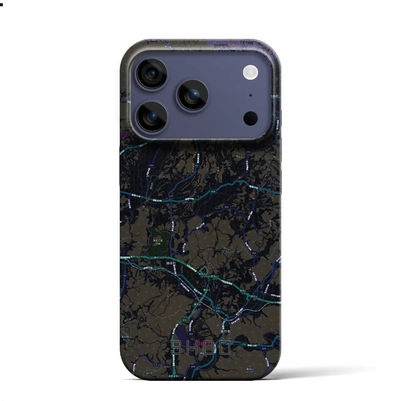 【勝央（岡山県）】地図柄iPhoneケース（バックカバータイプ）