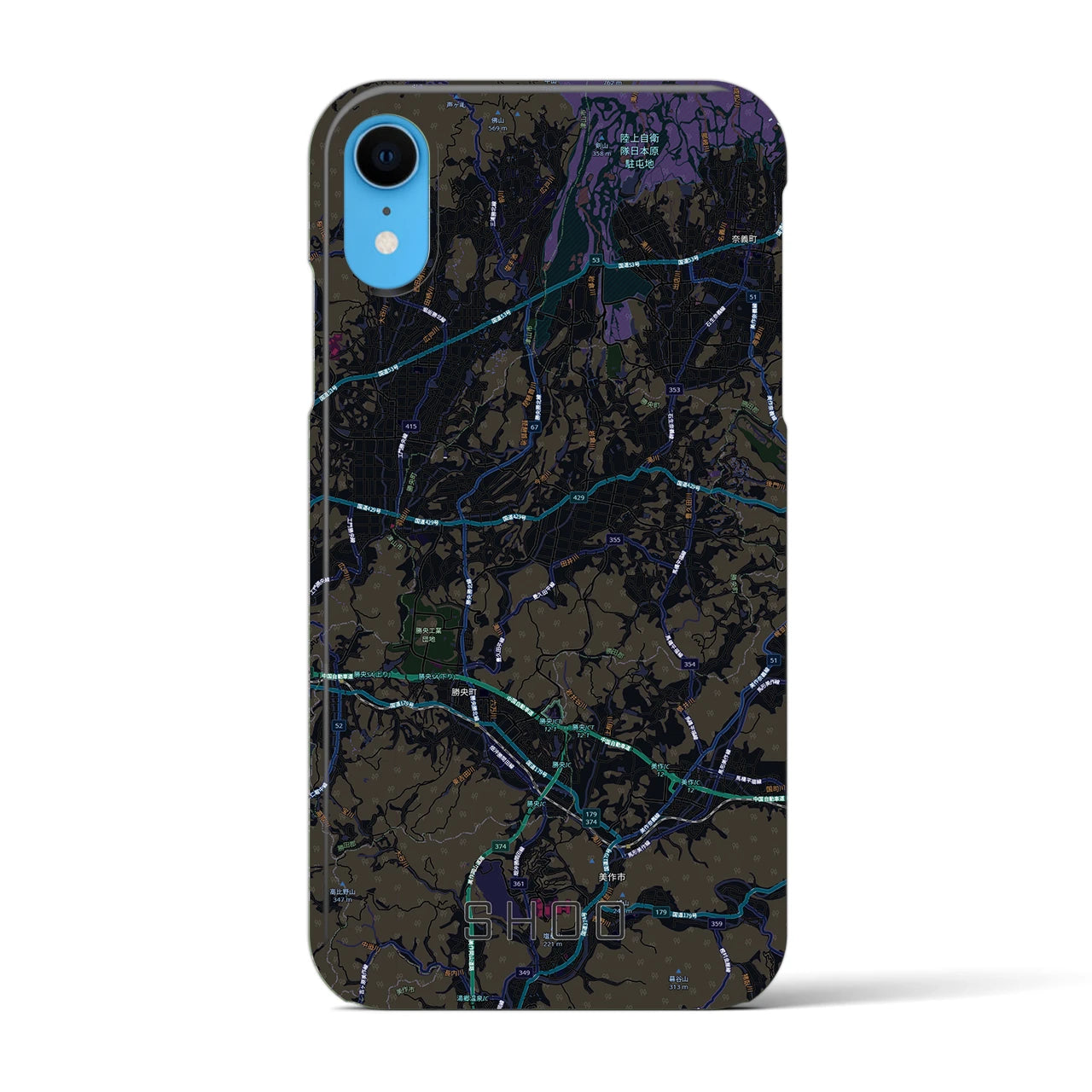 【勝央（岡山県）】地図柄iPhoneケース（バックカバータイプ）