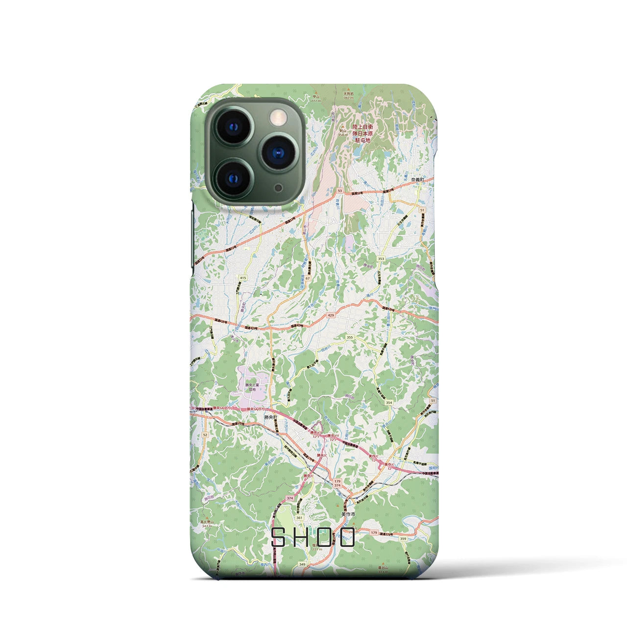 【勝央（岡山県）】地図柄iPhoneケース（バックカバータイプ）