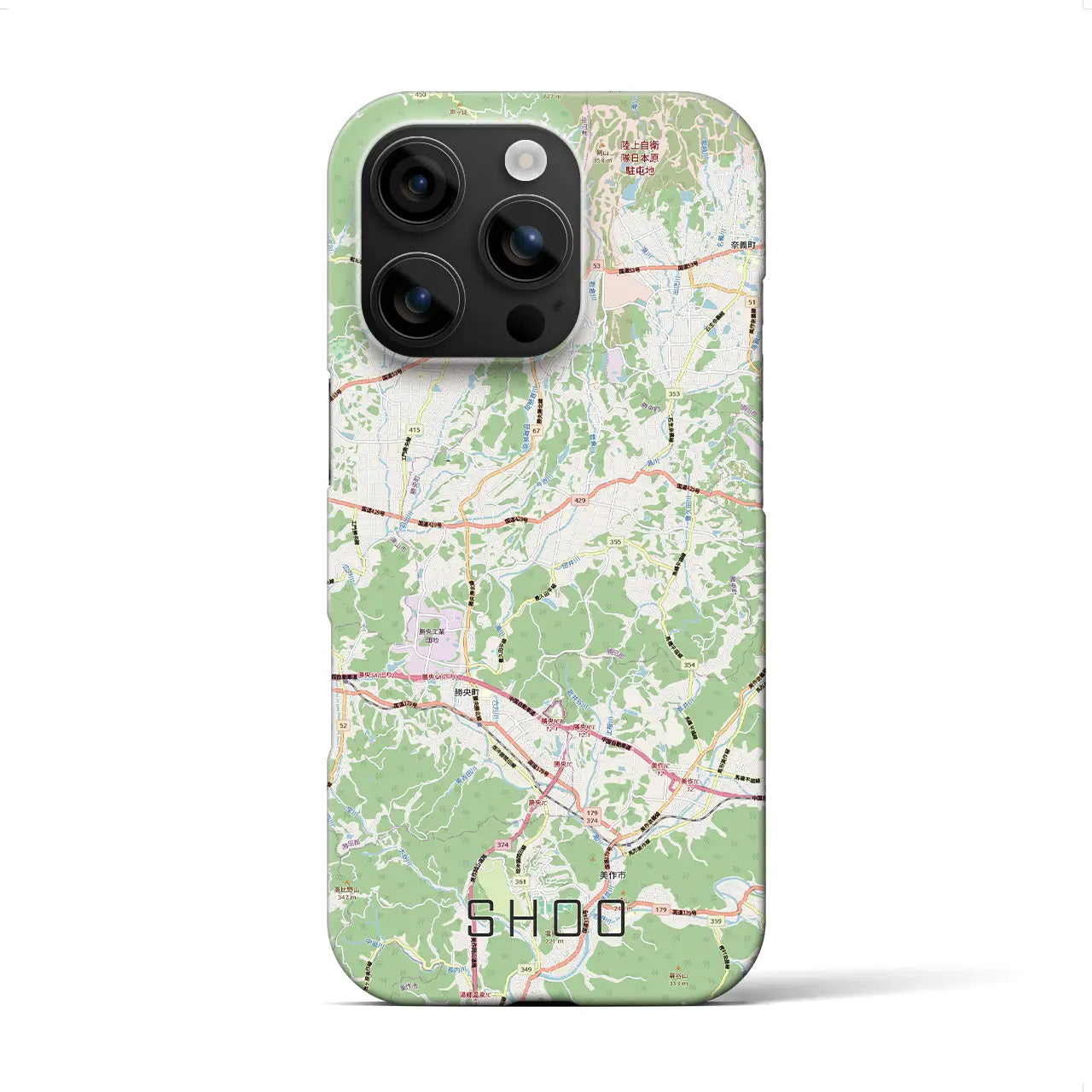 【勝央（岡山県）】地図柄iPhoneケース（バックカバータイプ）