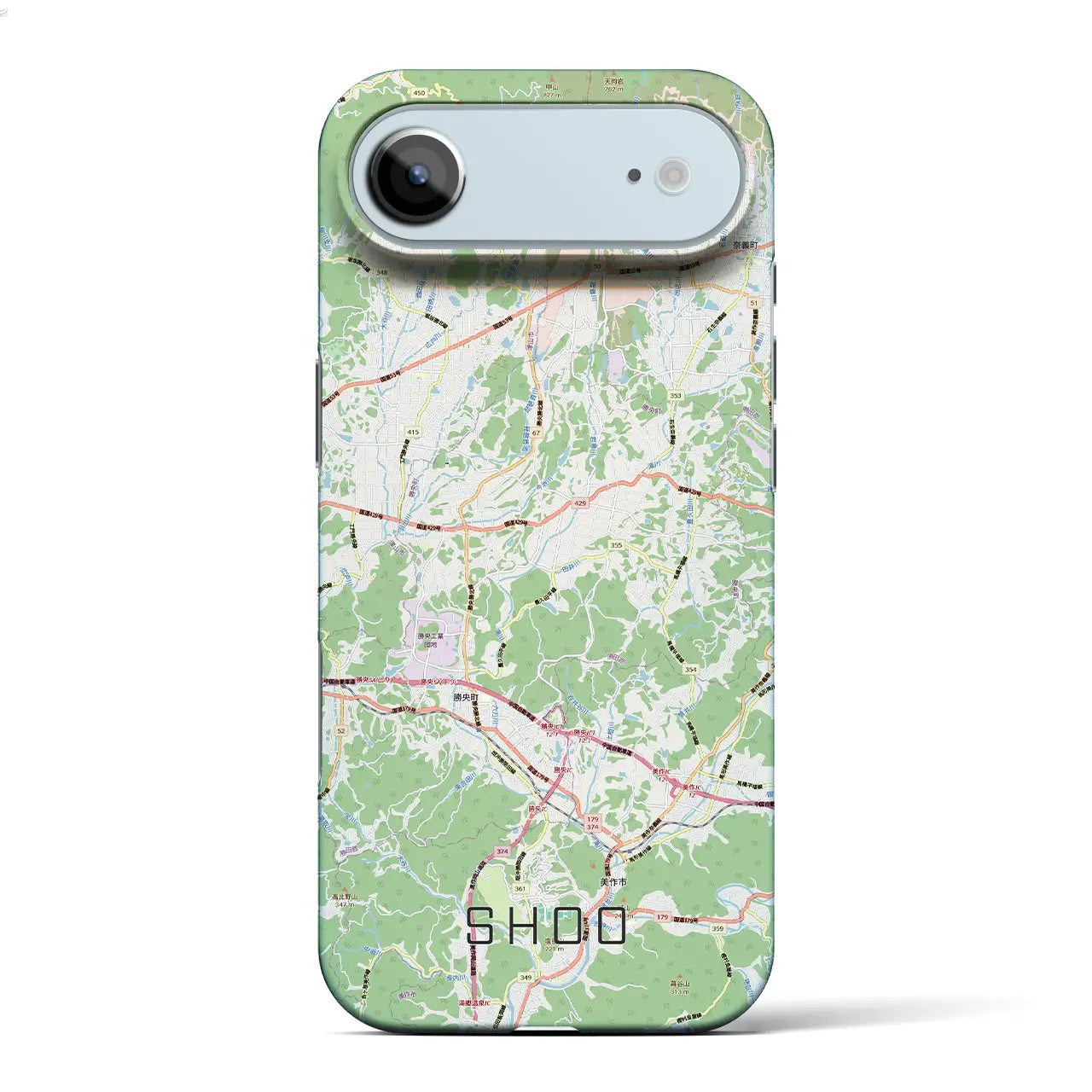 【勝央（岡山県）】地図柄iPhoneケース（バックカバータイプ）