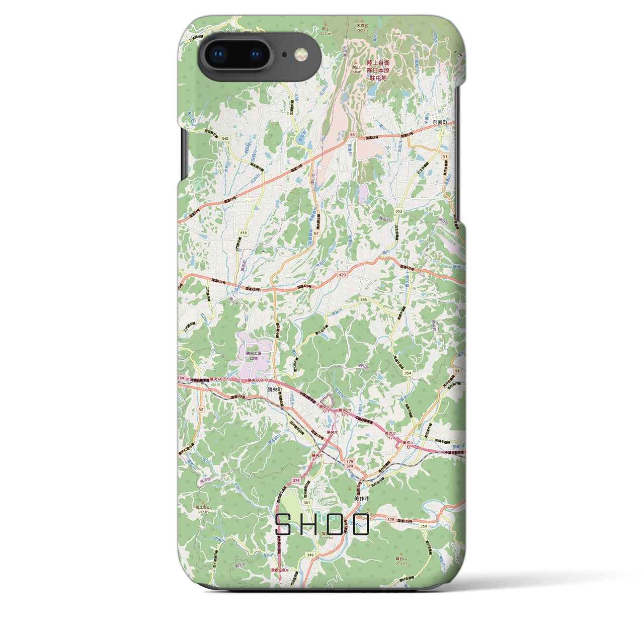 【勝央（岡山県）】地図柄iPhoneケース（バックカバータイプ）