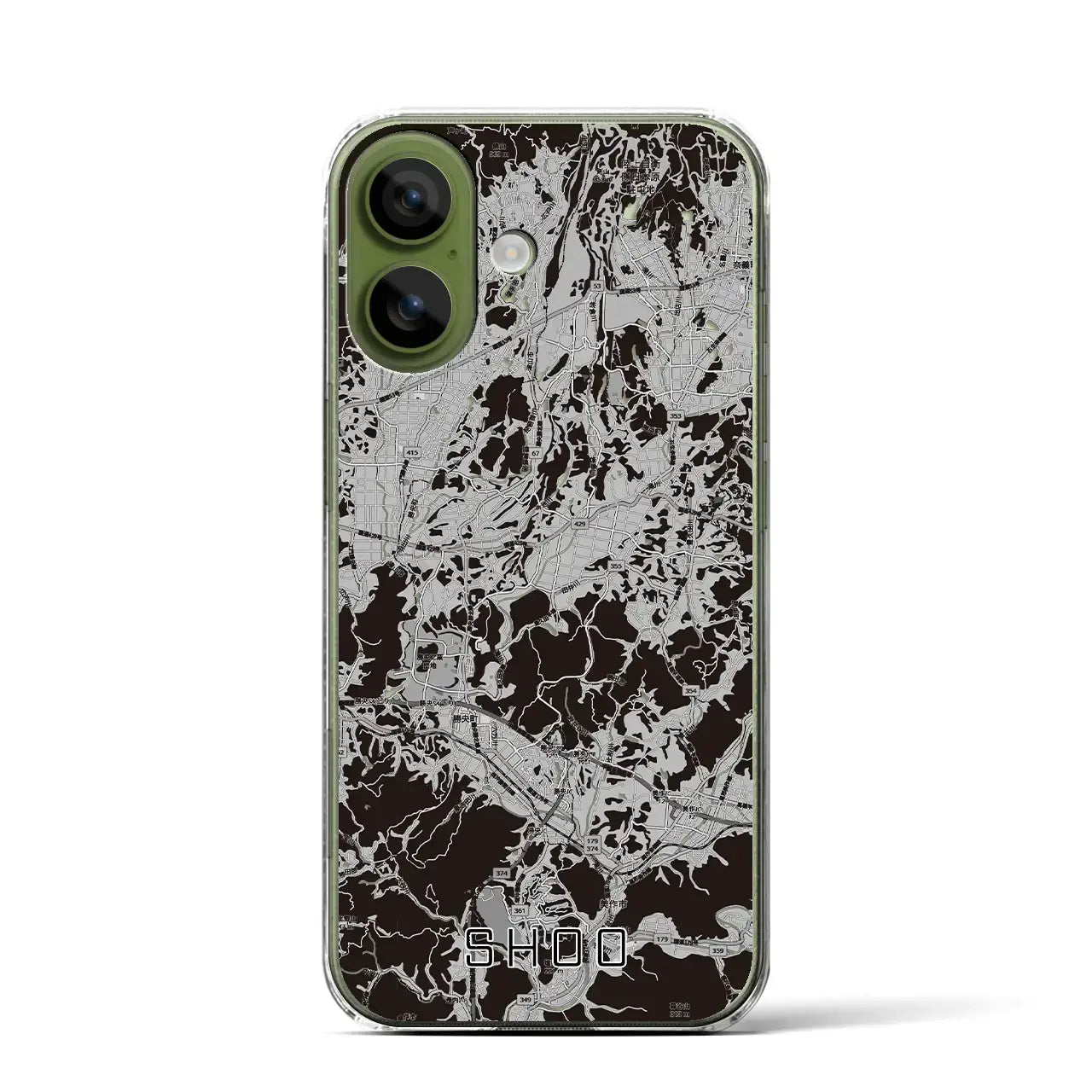 【勝央（岡山県）】地図柄iPhoneケース（クリアタイプ）