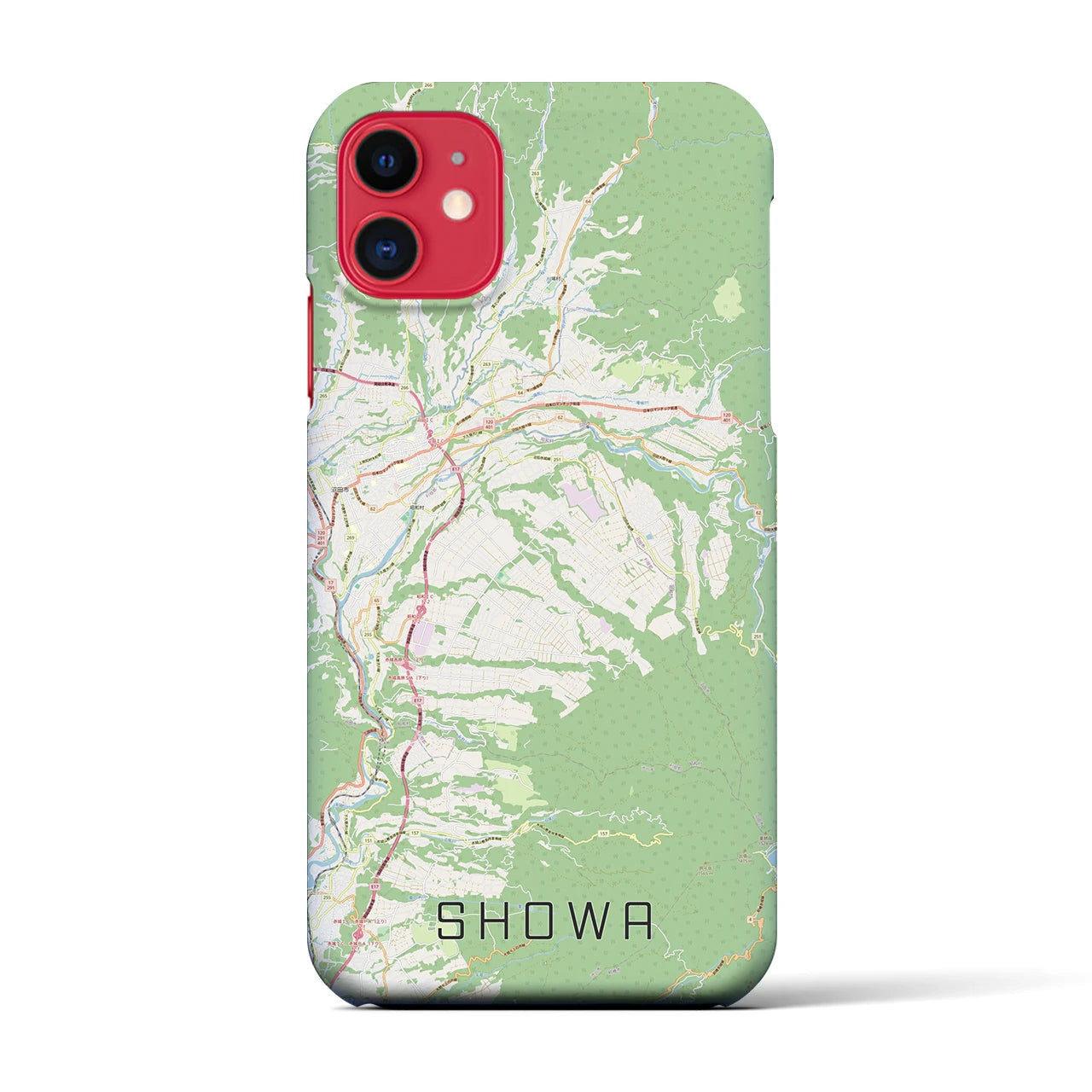 【昭和（群馬県）】地図柄iPhoneケース（バックカバータイプ）ナチュラル・iPhone 11 用