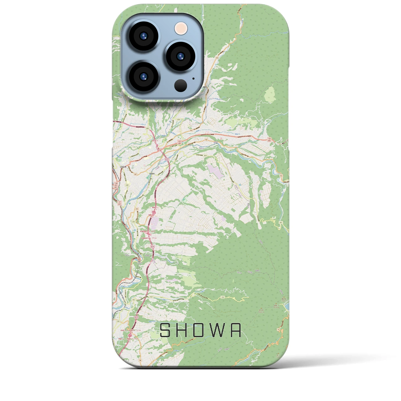 【昭和（群馬県）】地図柄iPhoneケース（バックカバータイプ）ナチュラル・iPhone 13 Pro Max 用