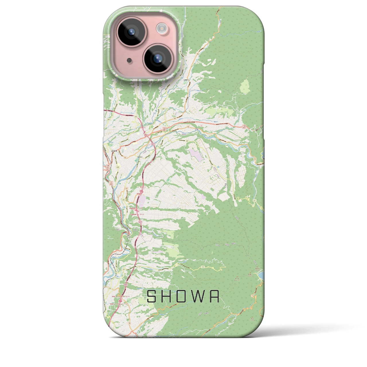 【昭和（群馬県）】地図柄iPhoneケース（バックカバータイプ）