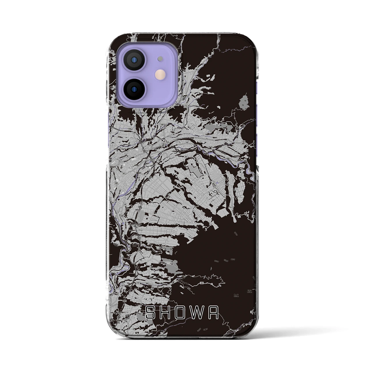【昭和（群馬県）】地図柄iPhoneケース（クリアタイプ）