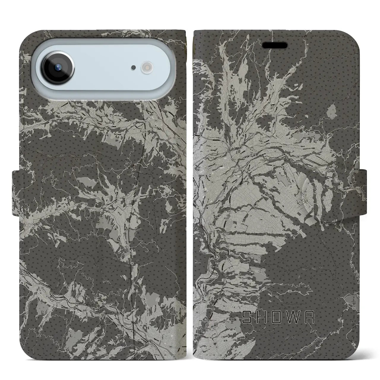 【昭和（群馬県）】地図柄iPhoneケース（手帳タイプ）