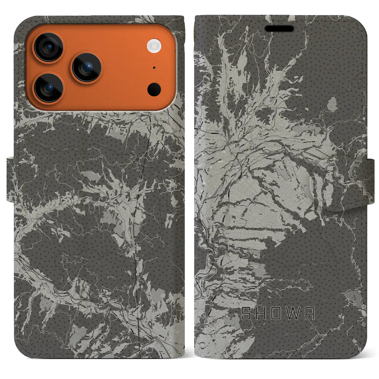 【昭和（群馬県）】地図柄iPhoneケース（手帳タイプ）