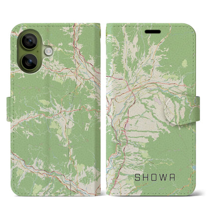 【昭和（群馬県）】地図柄iPhoneケース（手帳タイプ）