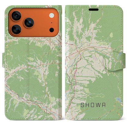 【昭和（群馬県）】地図柄iPhoneケース（手帳タイプ）