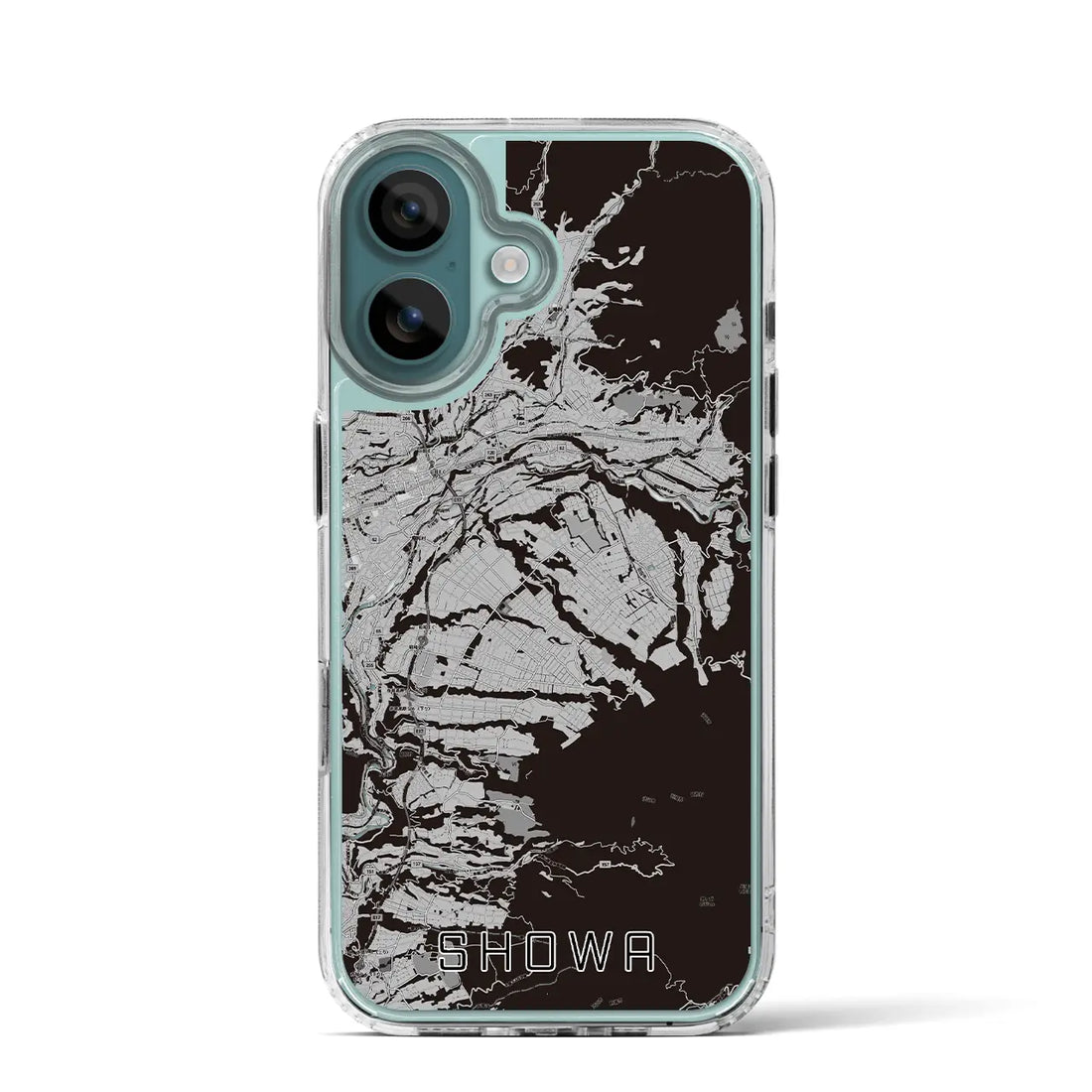 【昭和(群馬県)】地図柄iPhoneケース(MagSafeタイプ)モノトーン・iPhone 16 Pro 用